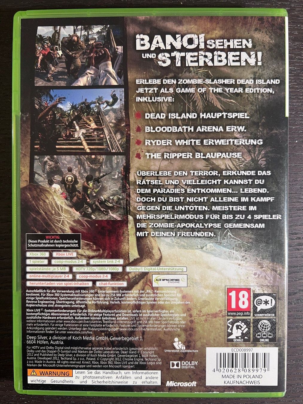 Microsoft Spiele: Dead Island – Gebraucht aus Zürich von GameFreunde 1