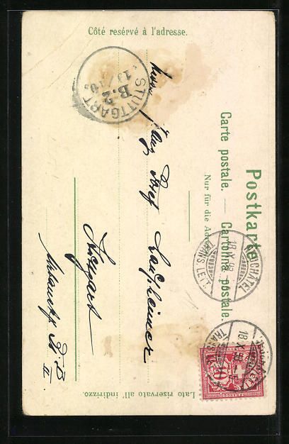 Cartoline postali: Litho Neuchâtel, Vue générale et Ch – Usato da Berlin venduto da bartko-reher 1