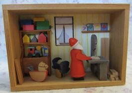 Erzgebirge - Holzrähmchen mit Miniaturen - Samichlaus
