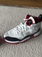 Jordan scarpe da basket uomo,bianche/rosse,taglia 42.5