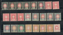 1881: Telegraphenmarken  13-19 verschiedene Farben  **.