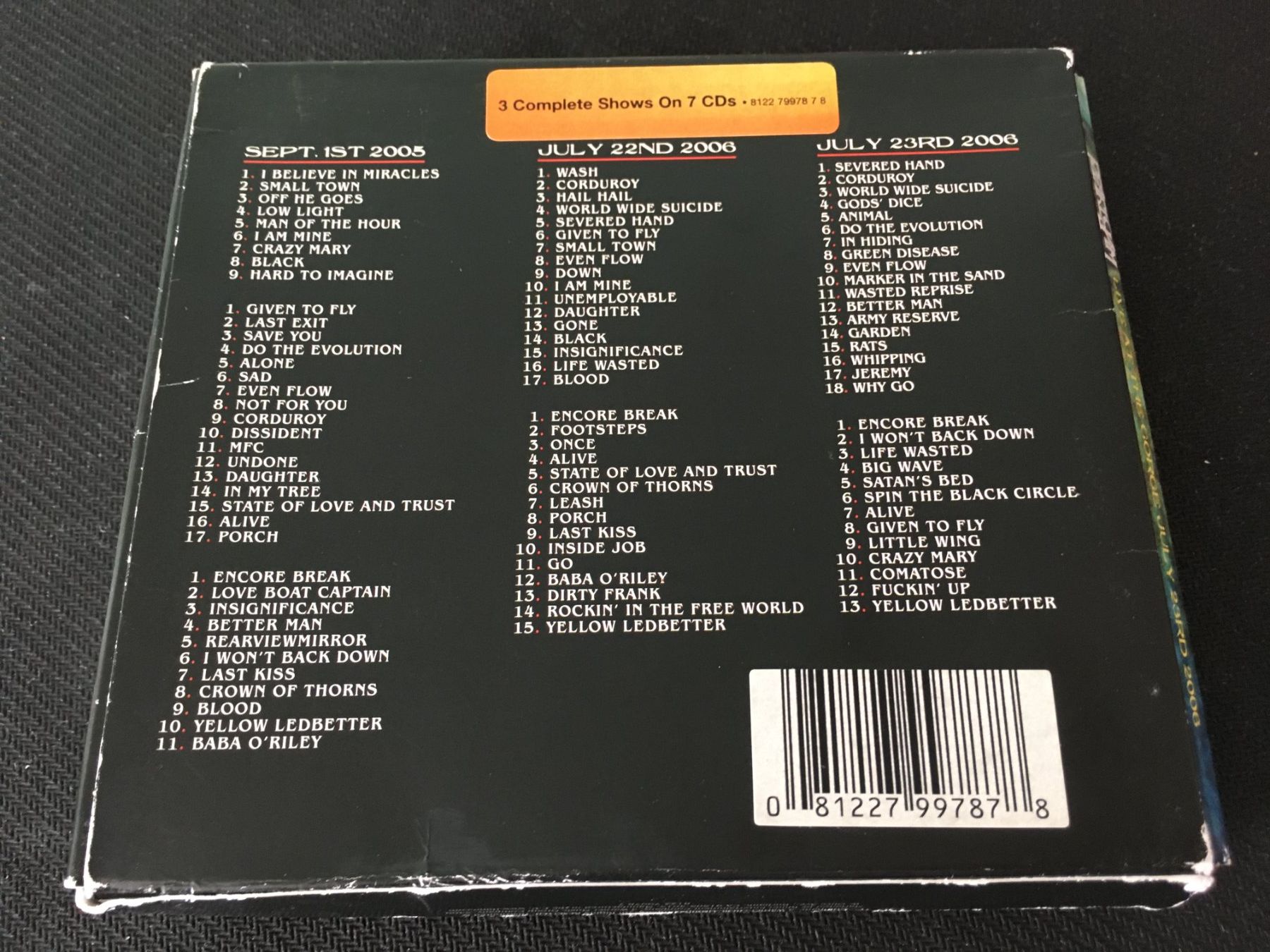 CD: Pearl Jam - Live at Gorge 05/06 -CD- 7cd's Box Set – Usato da St.Gallen venduto da MedienJoe 1