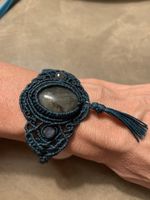 🩵 Bracelet Labradorite & Micromacramé – Pièce unique ✨