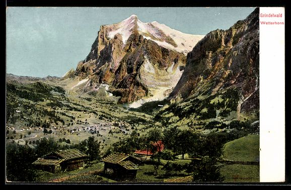 Cartes postales: Grindelwald, Ortsansicht mit Blick auf d – D'occasion à Berlin par bartko-reher
