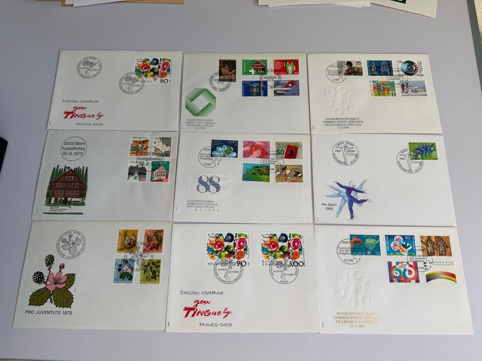 Tous les timbres: 9 Stück Ersttagsbrief (100) – Neuf (Voir description) à Tafers par nicole.ts