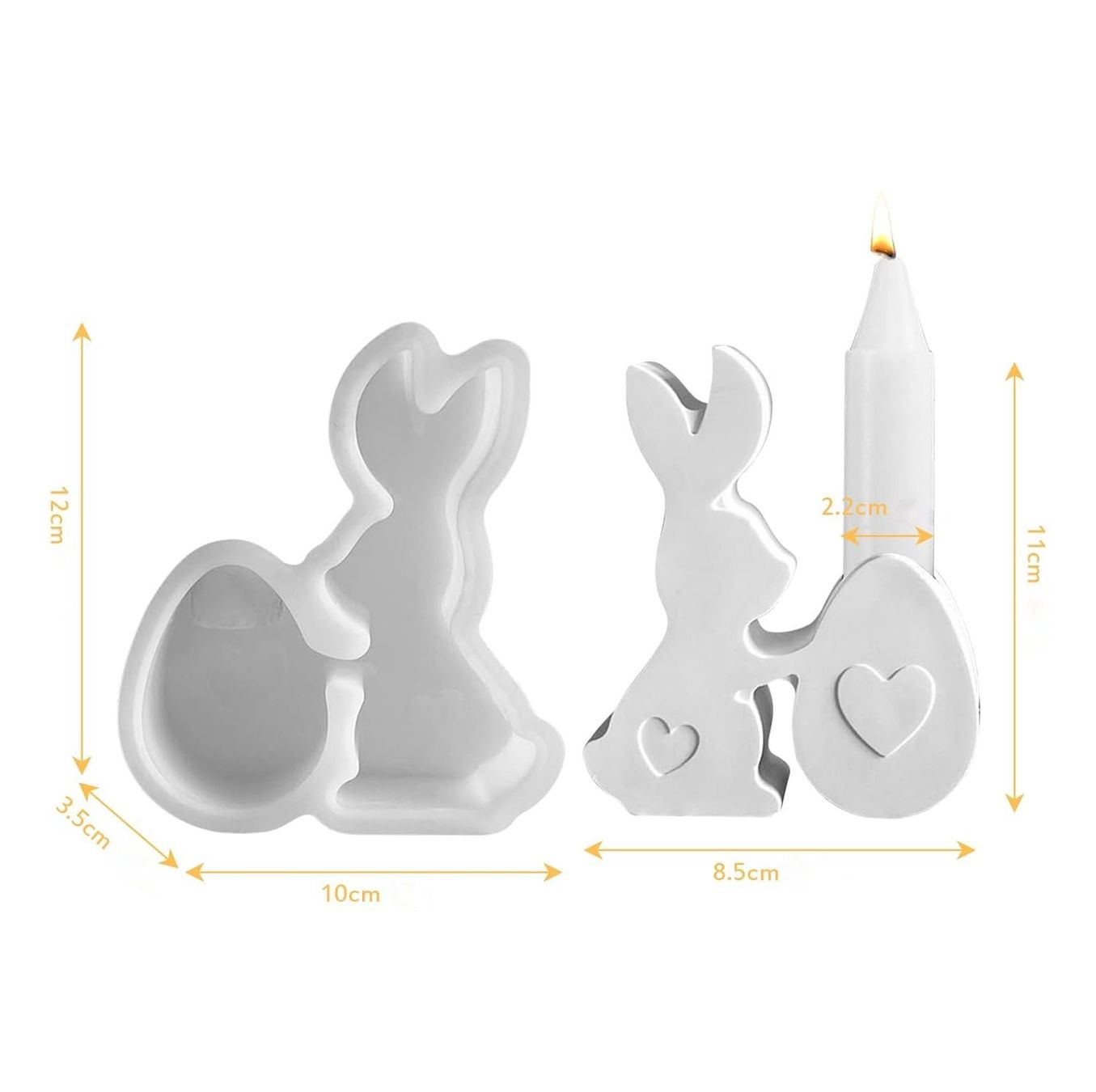 Teglie da forno: Giessform Silikonform Kerzenhalter Hase mit Ei – Nuovo e nell'imballaggio originale da Kaltbrunn venduto da schere-stein-papier