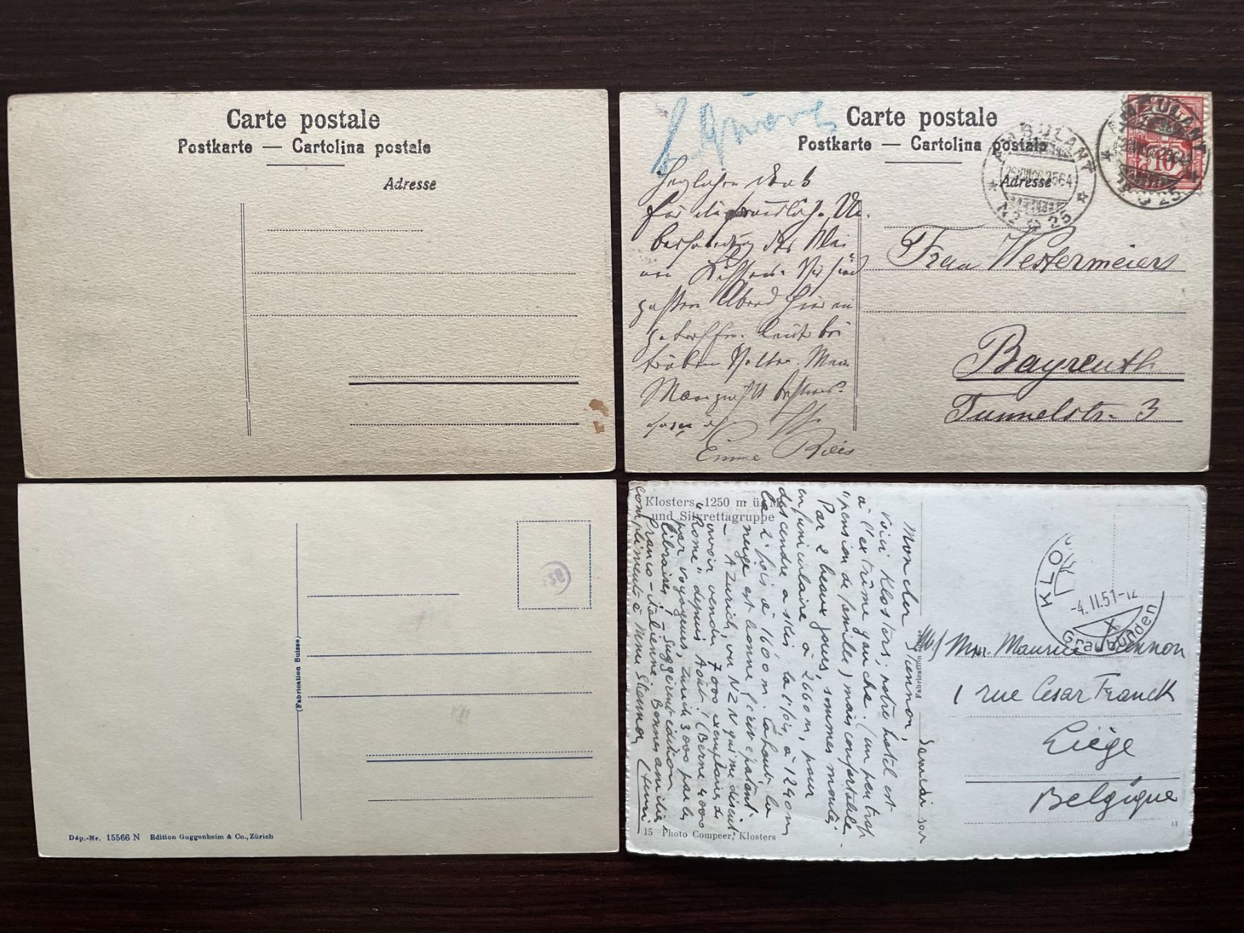 Cartoline postali: KLOSTERS 10 AK mit Silvrettagletscher / Silvrettagruppe – Usato da Wald ZH venduto da TLILEF 4