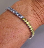 Armband 925 Silber mit echten Steinen um 1985
