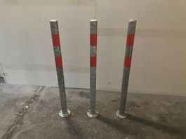 3 St. gebr. verzinkte Eisen Poller / Strassen Poller ab 1.-