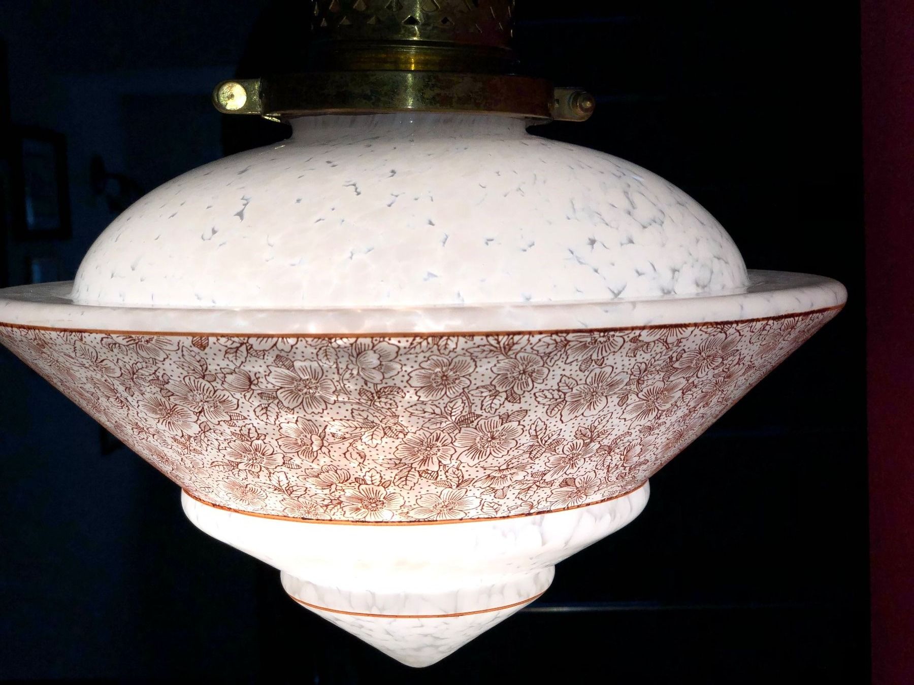 Lampadari & plafoniere: Jugendstil Deckenlampe besondere Messingmontur antik – Usato da Büsserach venduto da Urkundenflora 1