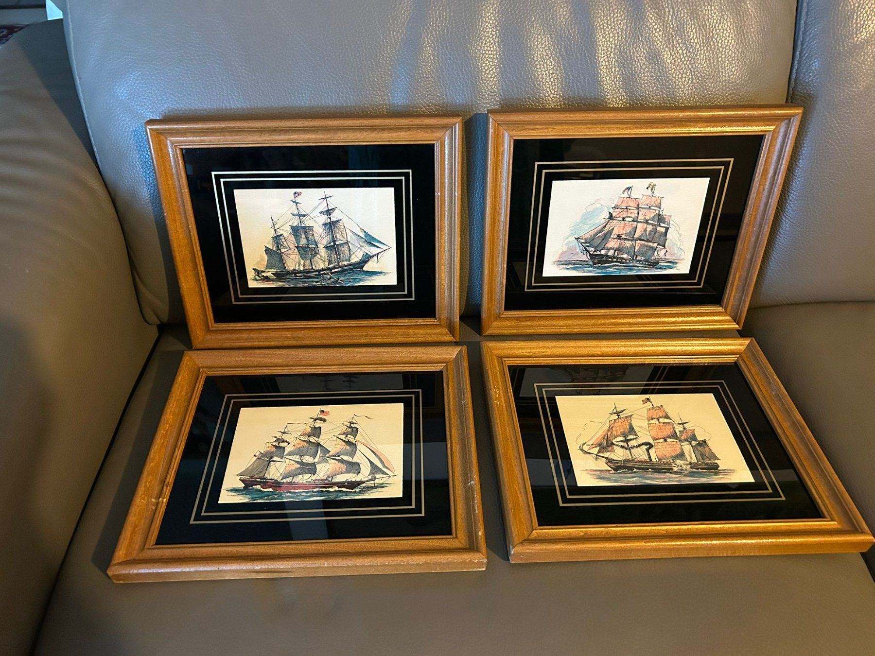 Tableaux: 4 quadri con velieri – D'occasion à Melano par H-Sara
