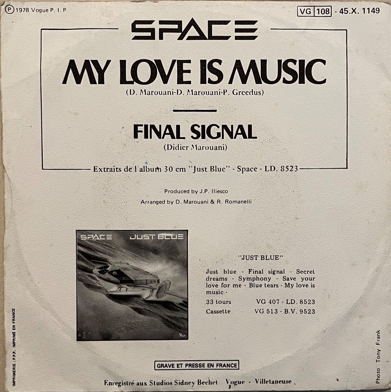 Schallplatten: SPACE - MY LOVE IS MUSIC – Gebraucht aus Bussigny von vinyl-pas-cher 1