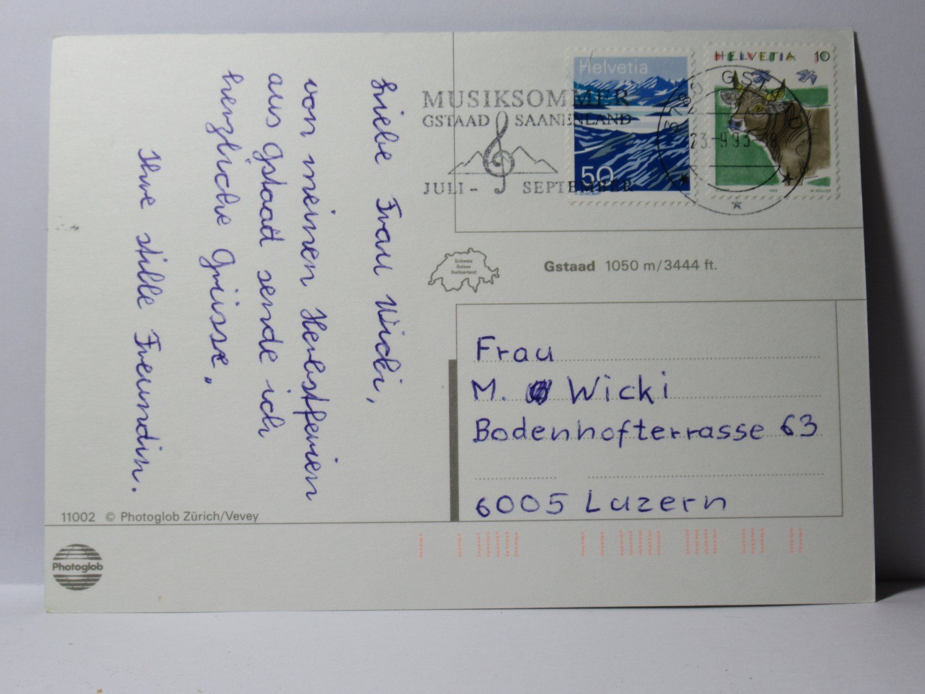 Cartoline postali: Gstaad  1993 – Usato da Grenchen venduto da Bluemchen1900 1