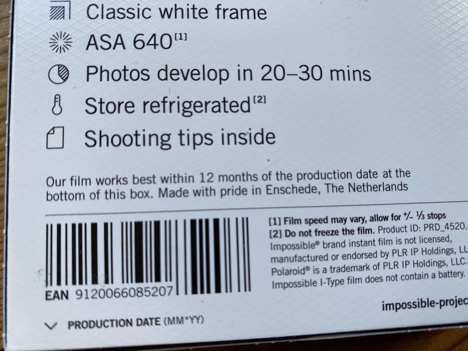 Filme: IMPOSSIBLE - Color Instant Film / I-TYPE – Neu und originalverpackt aus St.Gallen von  4