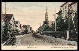 AK Amriswil, Weinfelderstraße mit Blick zur Kirche