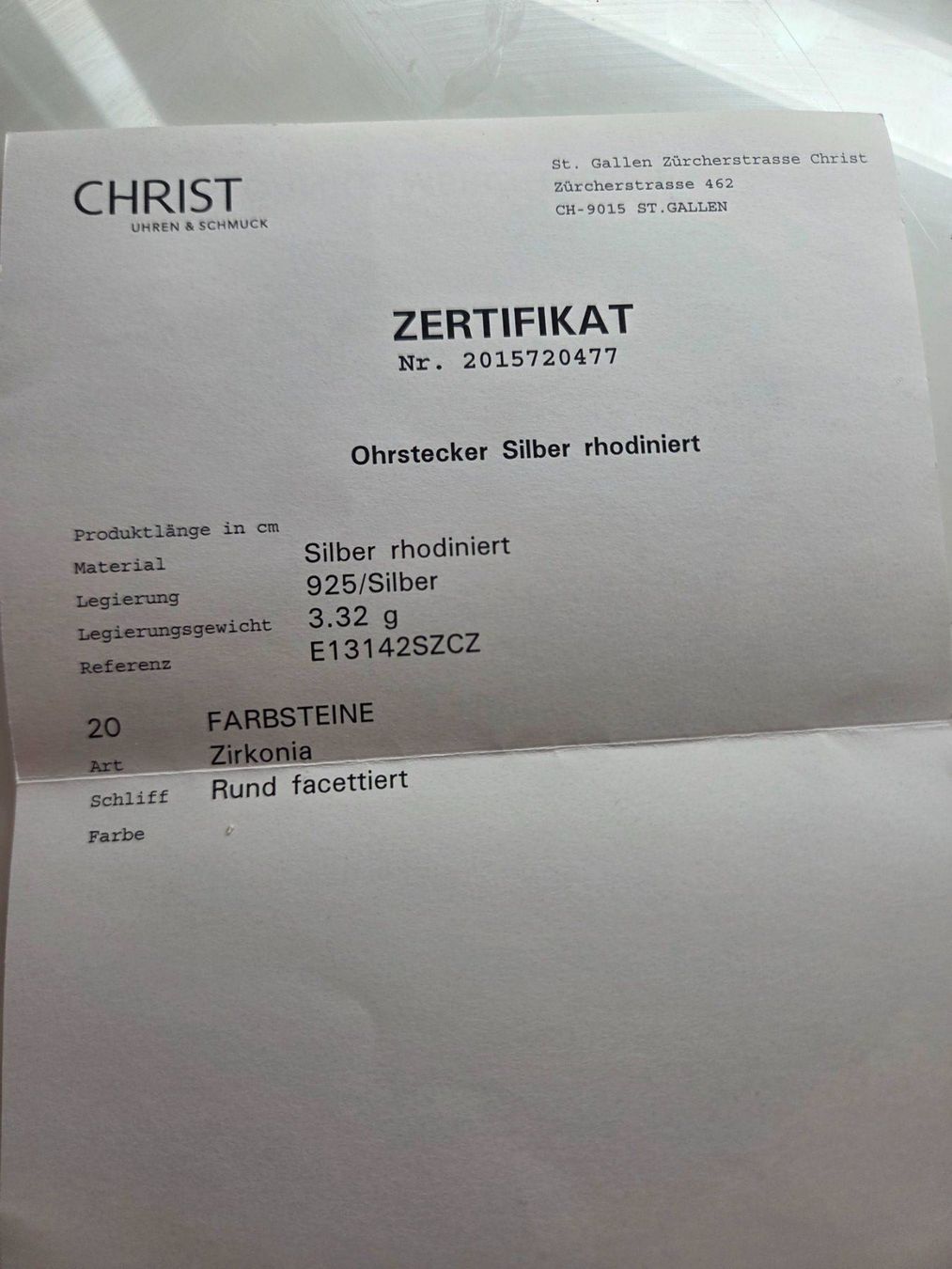 Christ Orecchini pendenti & Orecchini a lobo: Ohrstecker von Christ - NEU – Nuovo (secondo la descrizione) da Wängi venduto da Bibo4. 3