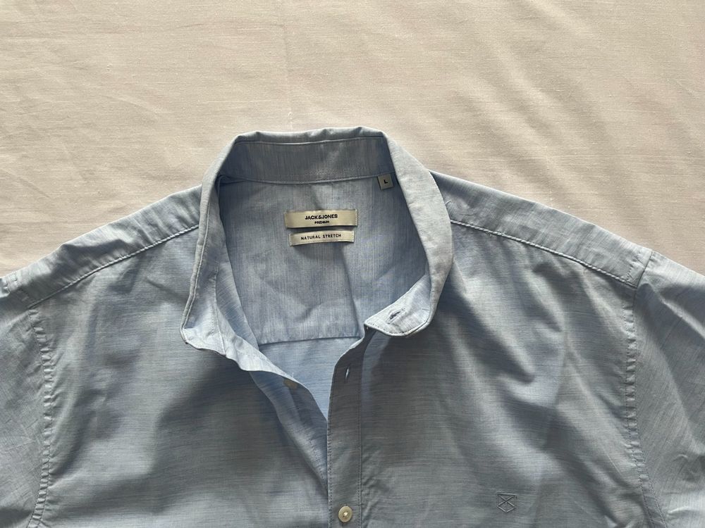 Camicie: Herren Hemd kurzarm Jack & Jones hellblau Grösse L – Usato da Jona venduto da Flexer02 2
