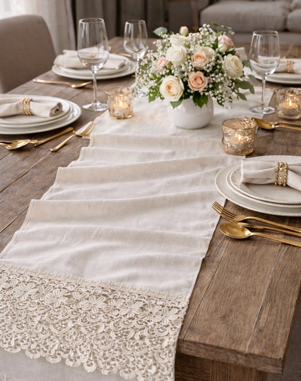 Altra biancheria da tavola: Tischläufer Beige Baumwolle 138x74 cm – Nuovo e nell'imballaggio originale da Fully venduto da VaneaSelection