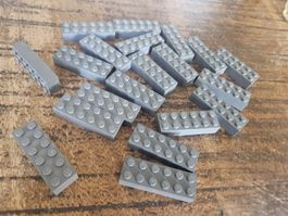 lego 2456 lot de 20 pièces Dark Bluish Gray Brick 2 x 6