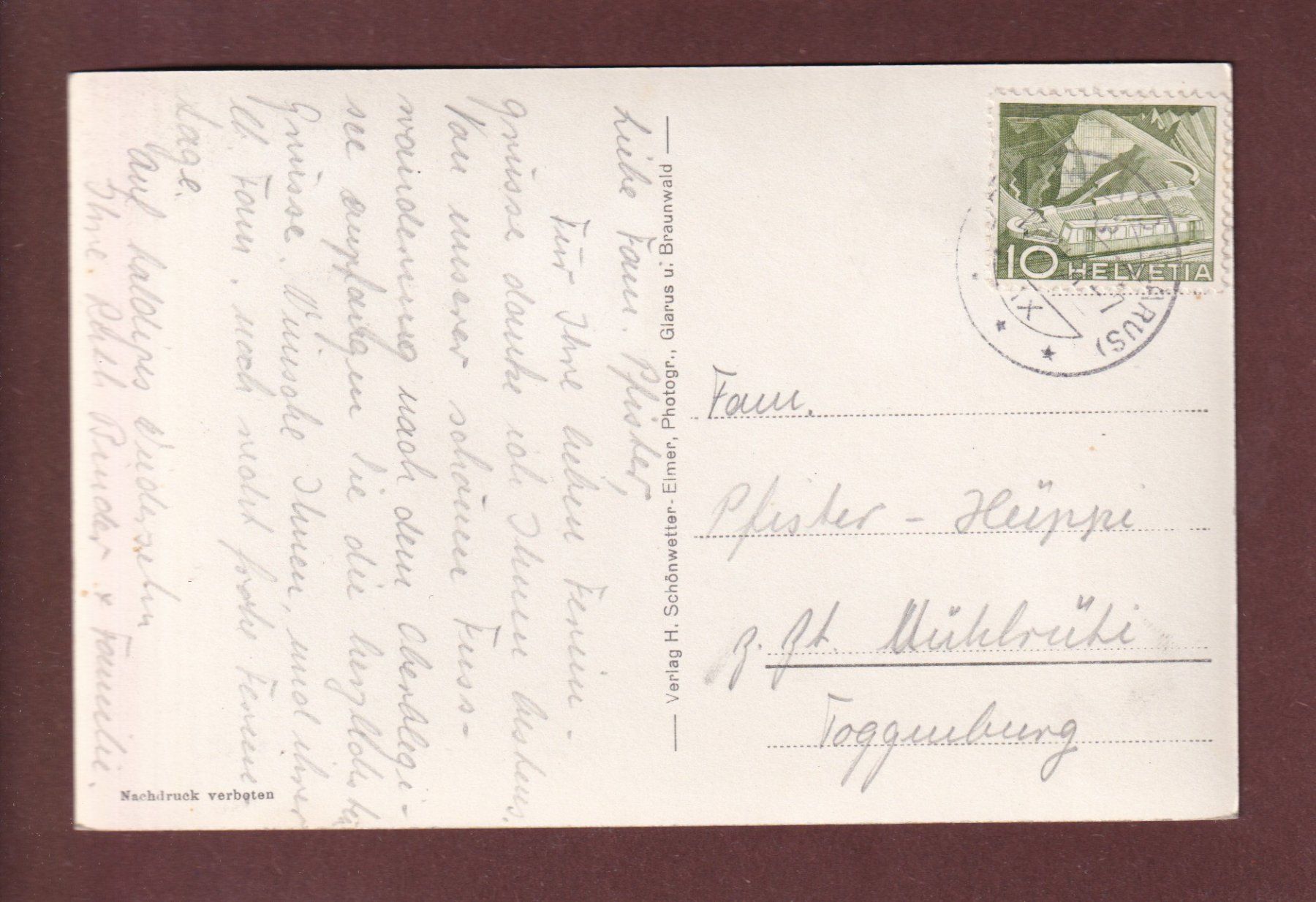 Ansichtskarten: OBERBLEGISEE - 1951 – Gebraucht aus Pully von nicecards-shop 1