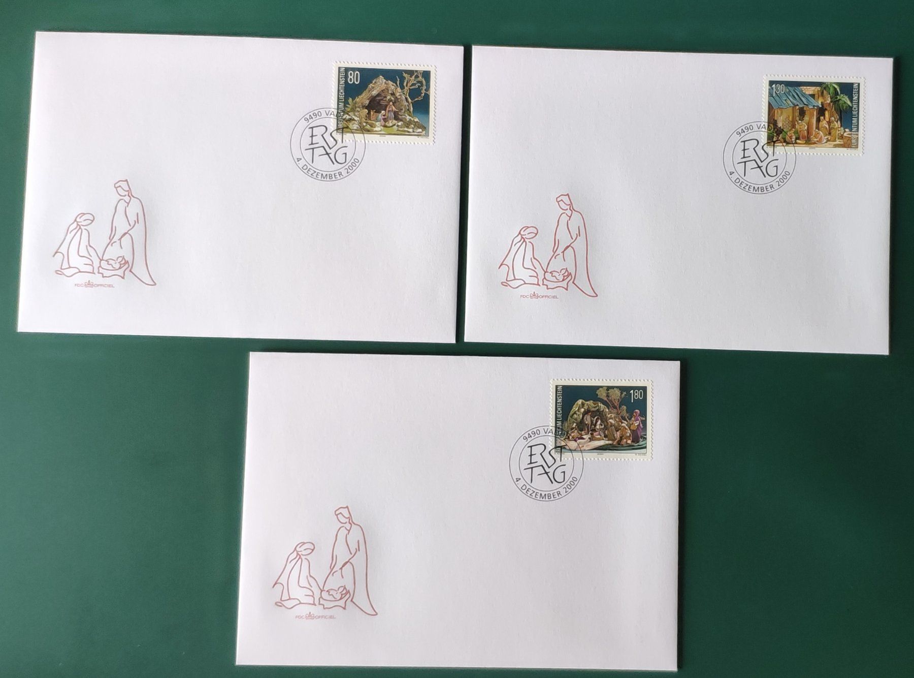 Alle Briefmarken: Liechtenstein Weihnachten 4.12.2000 FDC / Karten – Gebraucht aus Volketswil von Spacepanda 2