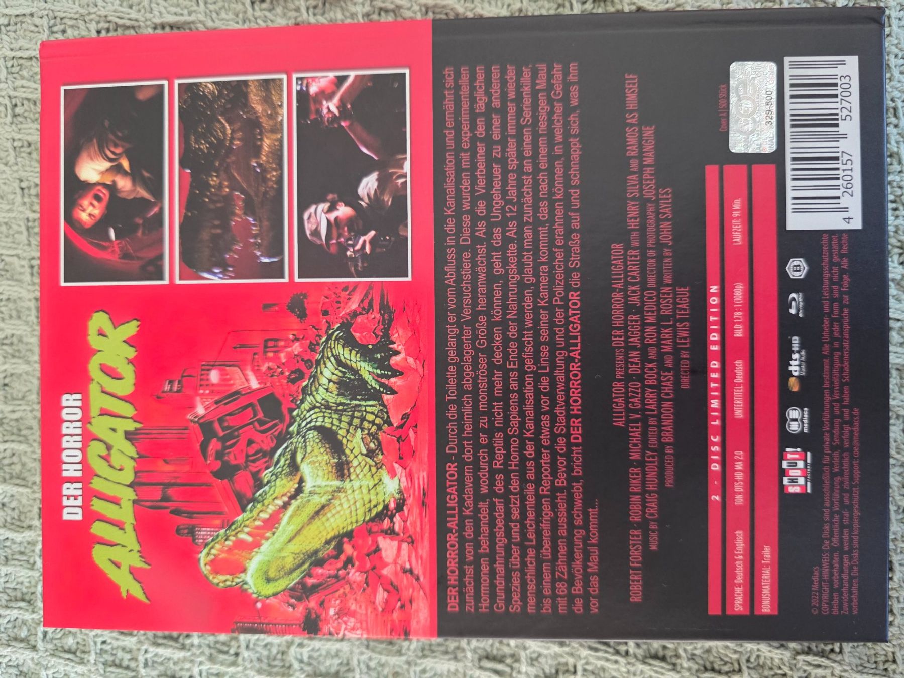 Tutti i DVDs: Der Horror Alligator - Mediabook - Blu-ray + DVD – Usato da Ellikon a d Thur venduto da razzorblog 1