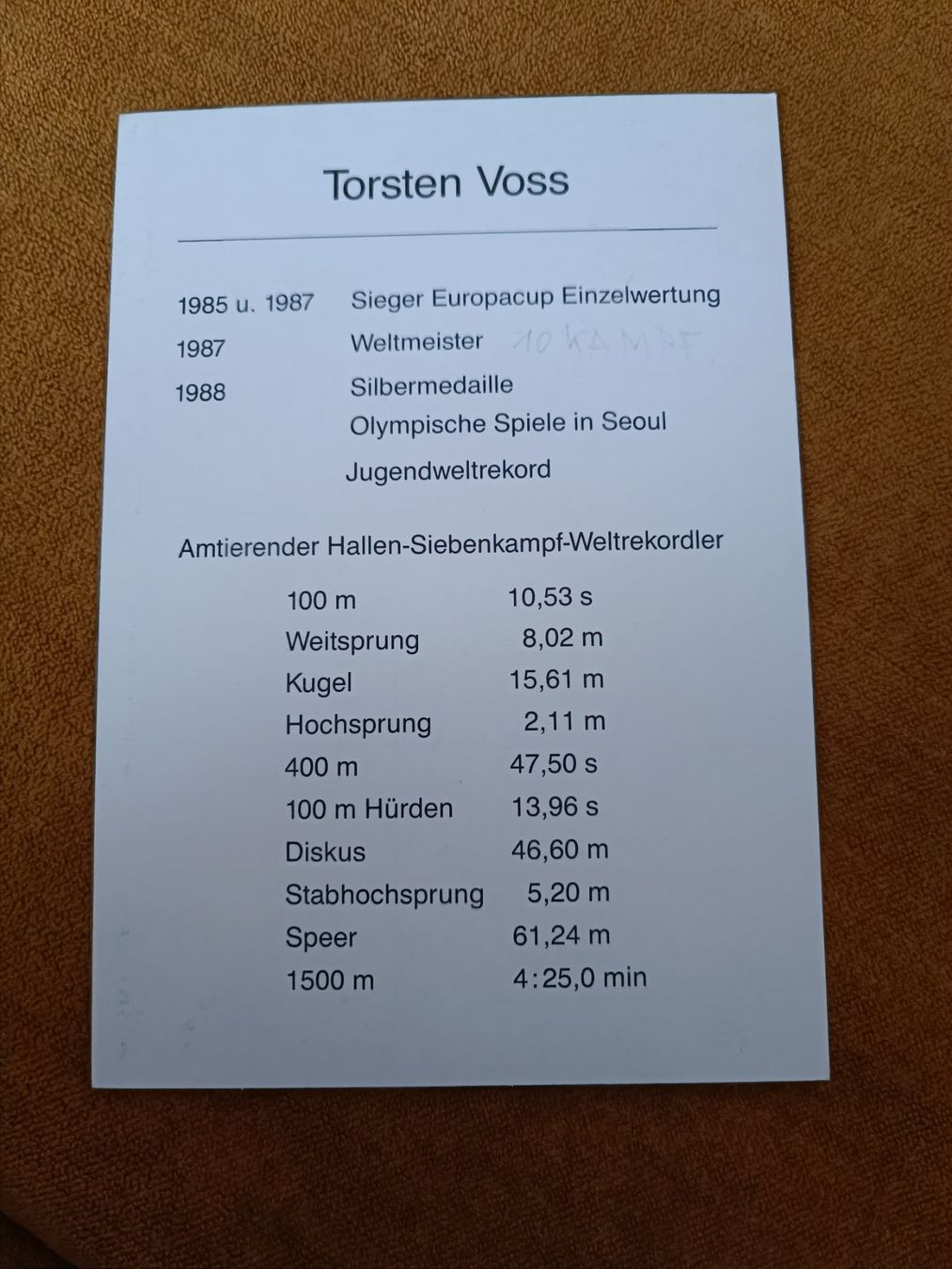 Autografi: Torsten Voss - Olympia Silber - handsigniert – Usato da Menziken venduto da Autogramme 1