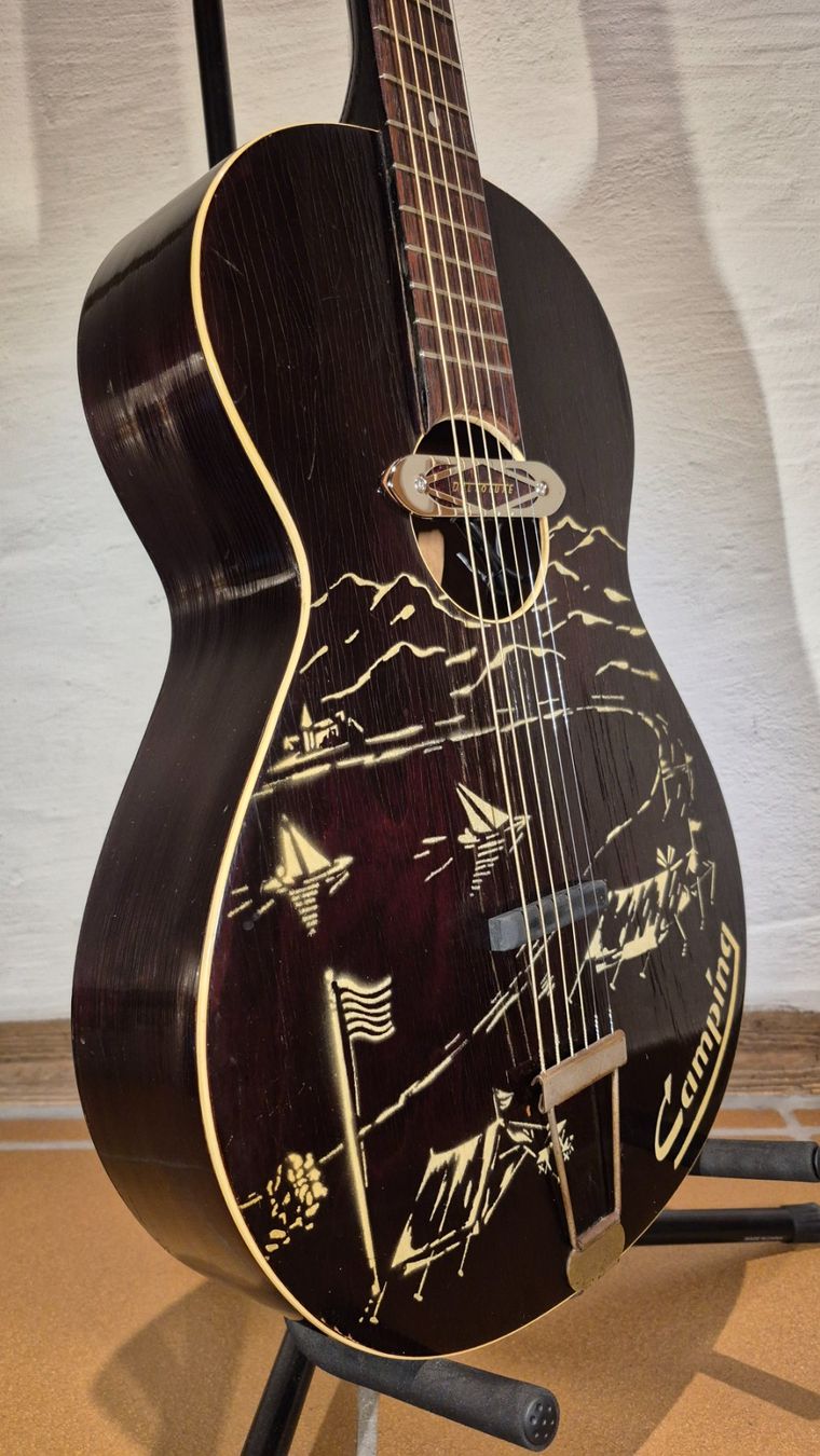 Framus Strumenti musicali: Rubber Bridge Conversion Framus 5/3 Camping 1950er – Usato da Winterthur venduto da NorrSydGuitars 7