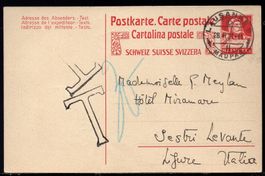 LAUSANNE 28.II.21  Postkarte  Nachgebühr