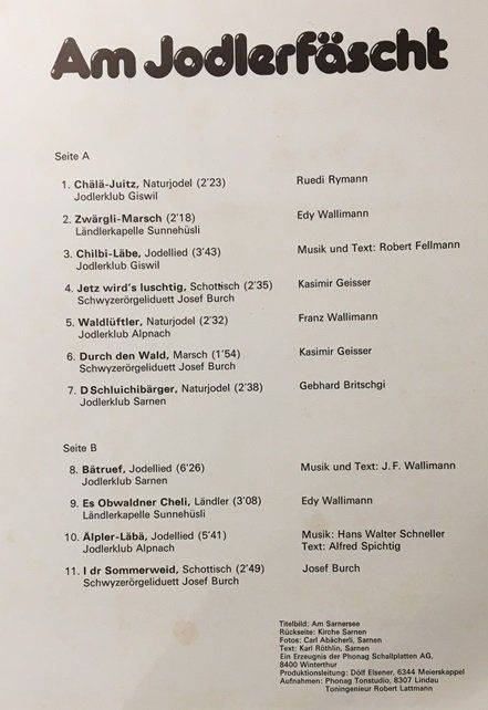 Dischi in vinile: Am Jodlerfäscht (LP) – Usato da Grüningen venduto da azulmarron 2