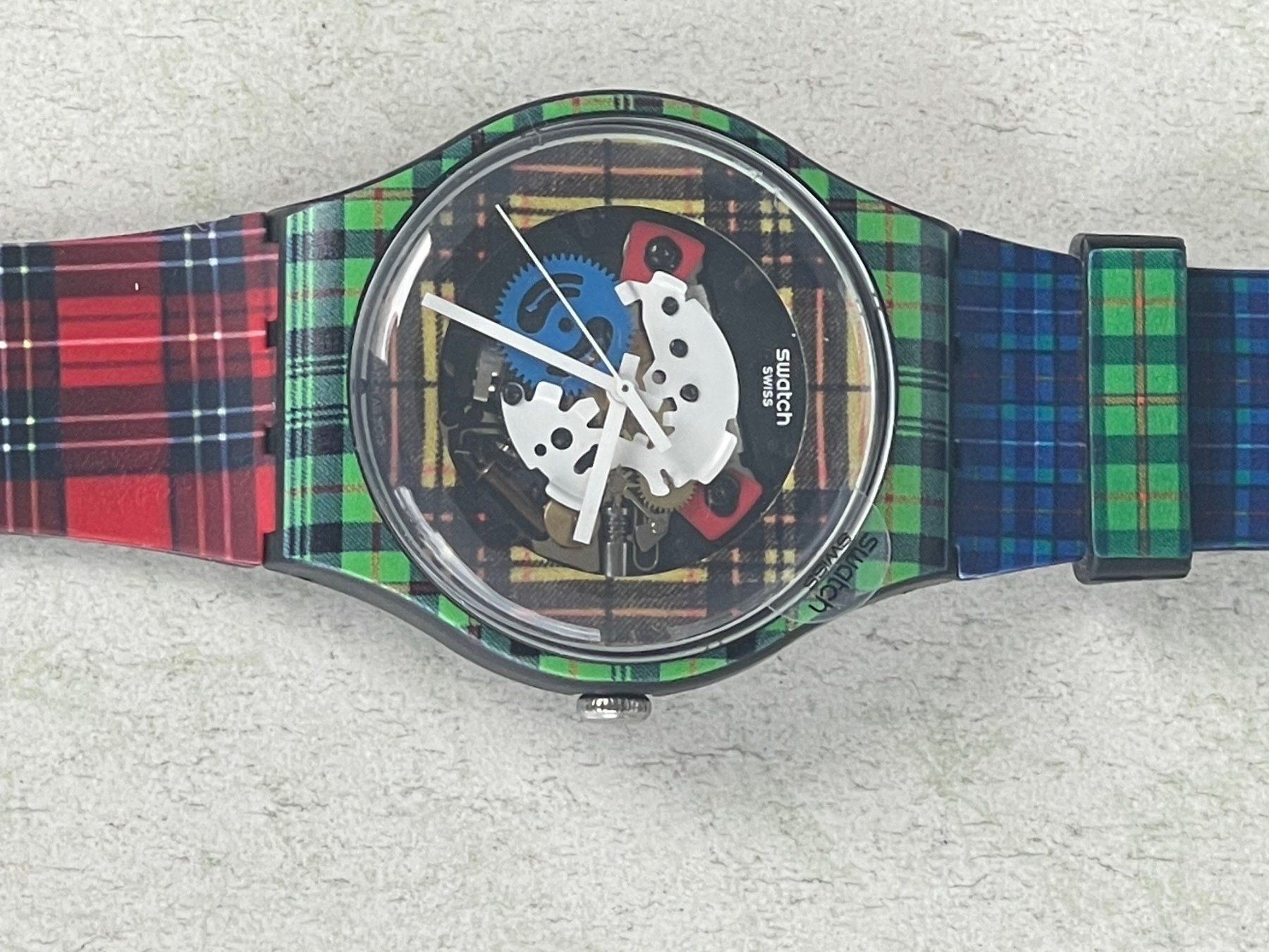 Swatch Orologi: Swatch Uhr MC PATTERN, New Gent (SUOB114), Schottenmuster – Nuovo e nell'imballaggio originale da Hermetschwil-Staff venduto da edelmetall-online 1