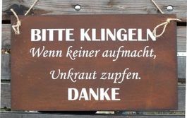 Edelrost Schild „Bitte klingeln“
