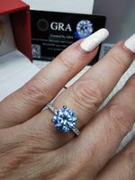 Bague argent avec diamant de moissanite de 2 ct certifié GRA