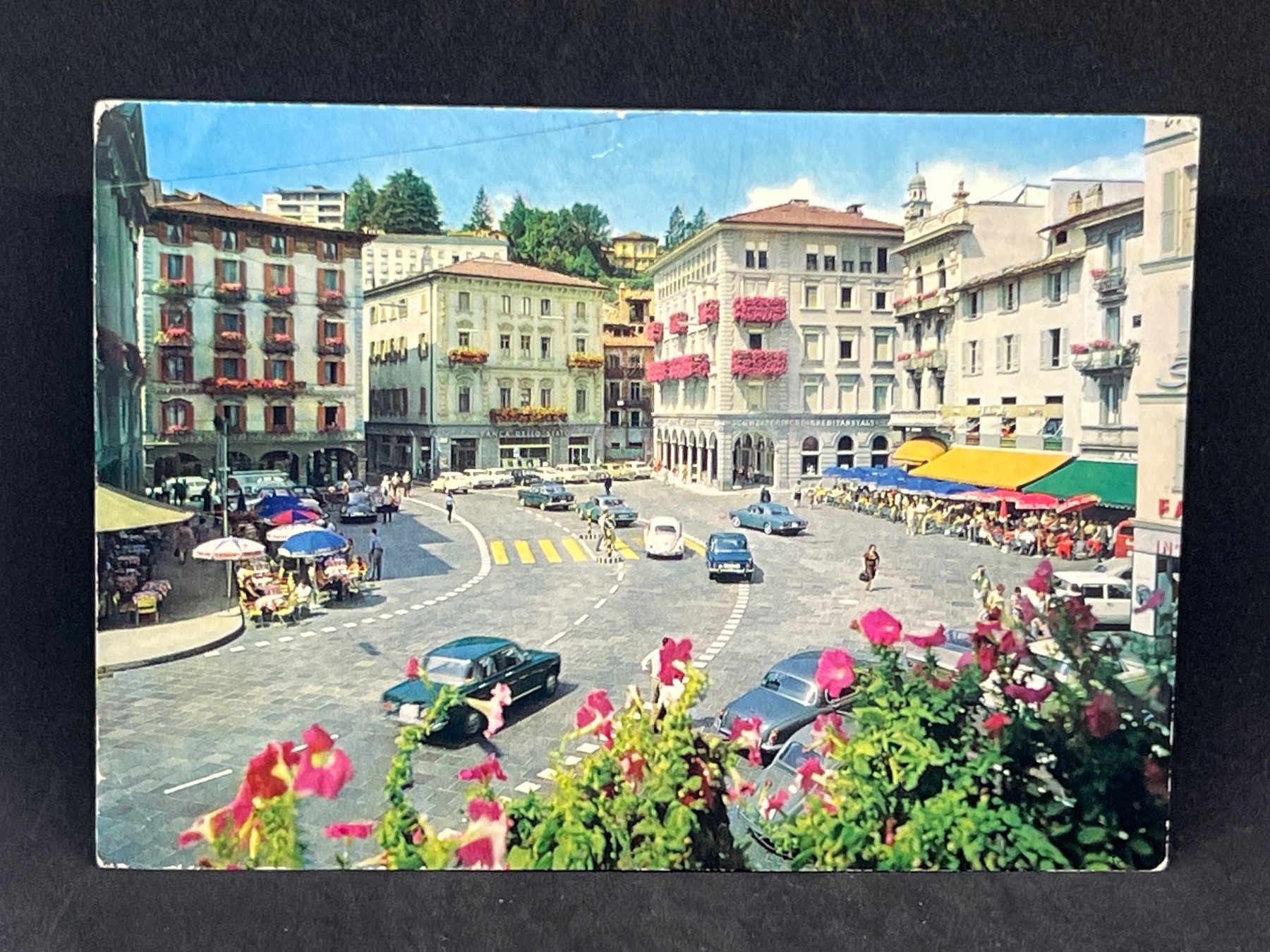 Cartoline postali: Lugano: Piazza Riforma – Usato da Widnau venduto da Brusi9