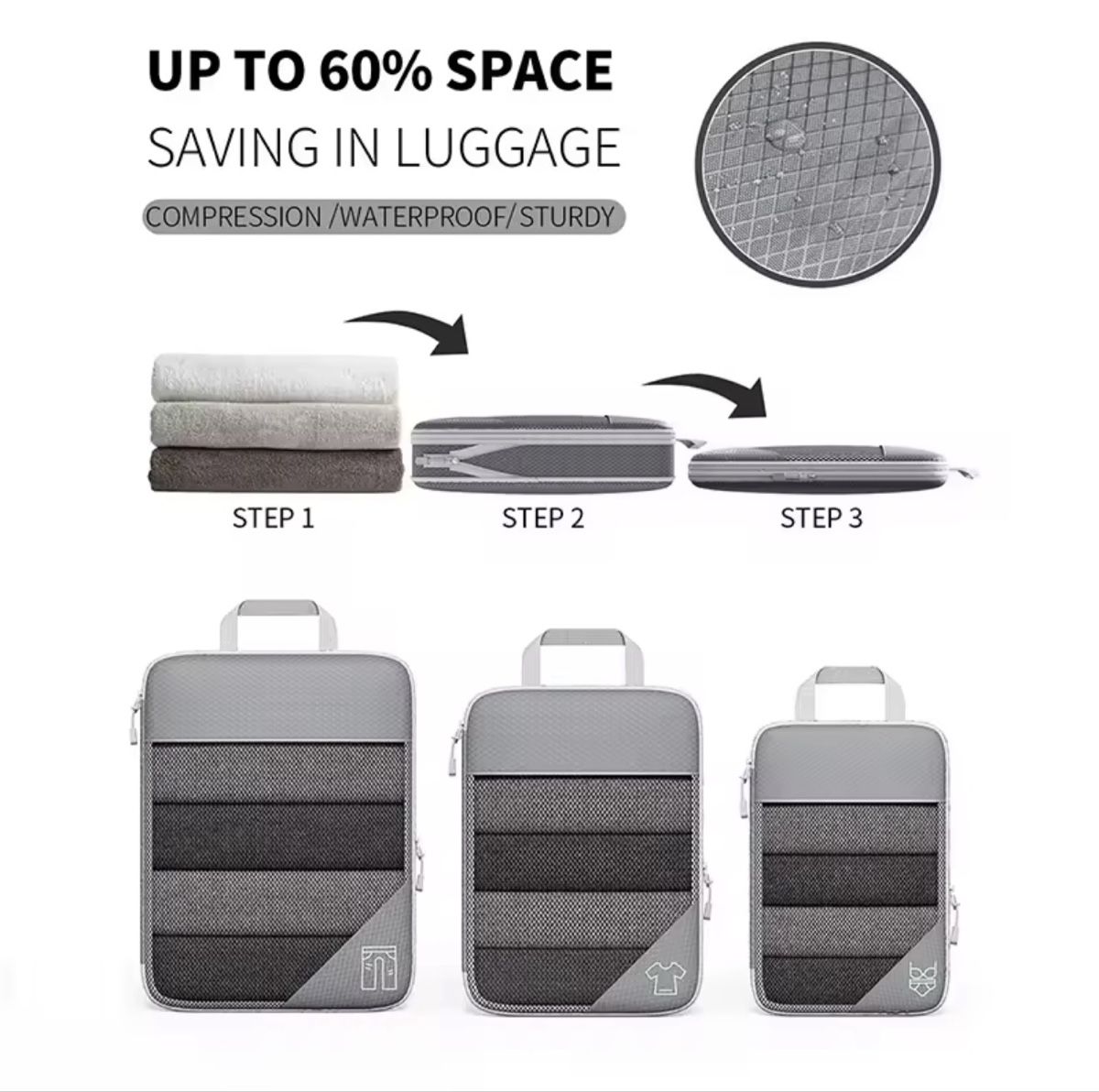 Valigie: 5-teiliges Compression Packing Cubes Set | Koffer Organizer – Nuovo e nell'imballaggio originale da Roggwil BE venduto da pet_6pws 3