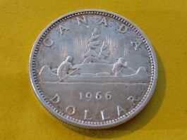 Kanada 1 Dollar "Kanu" 1966 Silber