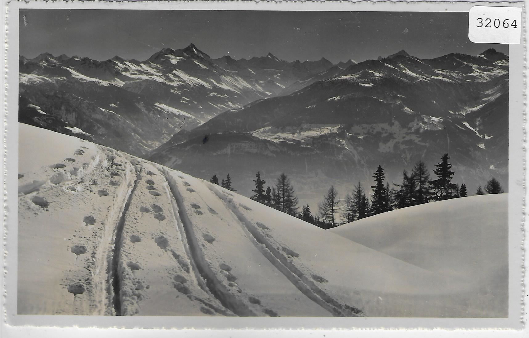Ansichtskarten: Crans s/Sierre - en hiver - Skispuren – Gebraucht aus Ettingen von Kartenplanet