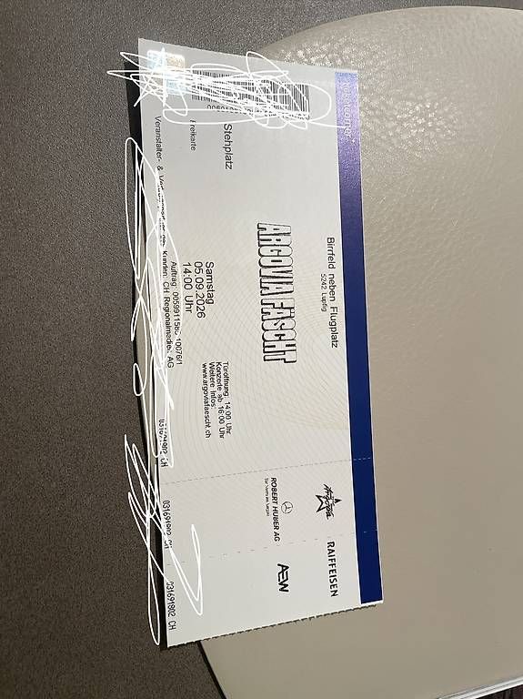 Billets: Argovia Fäscht - TICKET – Neuf avec emballage d'origine à Niederrohrdorf par Wstone58
