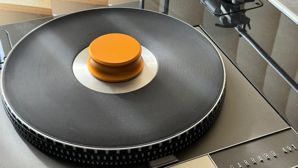 Plattenspieler Gewichtsstabilisator Aus Aluminium – Schallplatten-Clamp In Gold, 76 Mm, Mit Silikonunterseite Für Besseren Sound