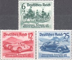 Deutsches Reich 686-688 Int. Automobilausstellung 1939 **