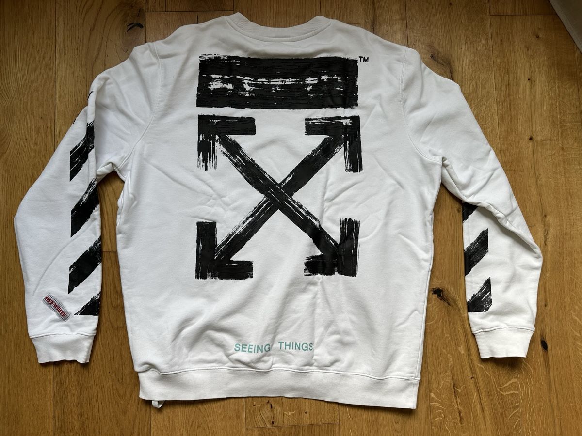 Off-White Pullover & Sweatshirts: Off-White Seeing Things Arrows Sweatshirt Weiss Gr. L – Neu (gemäss Beschreibung) aus Bürglen TG von RebiDeals