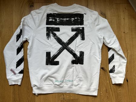 Off-White Seeing Things Arrows Sweatshirt Weiss Gr. L