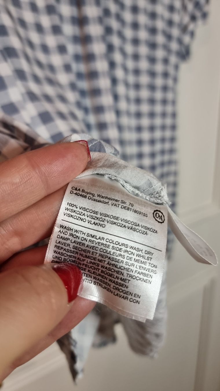 C&A Camicette: C&A Bluse-Hemd mit Karomuster und offenen Schultern – Usato da Wald ZH venduto da CapLux 2