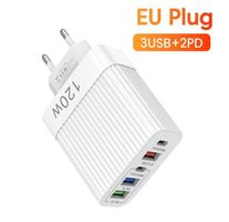 120W 5 Ports USB Ladegerät PD Schnelle Lade Adapter