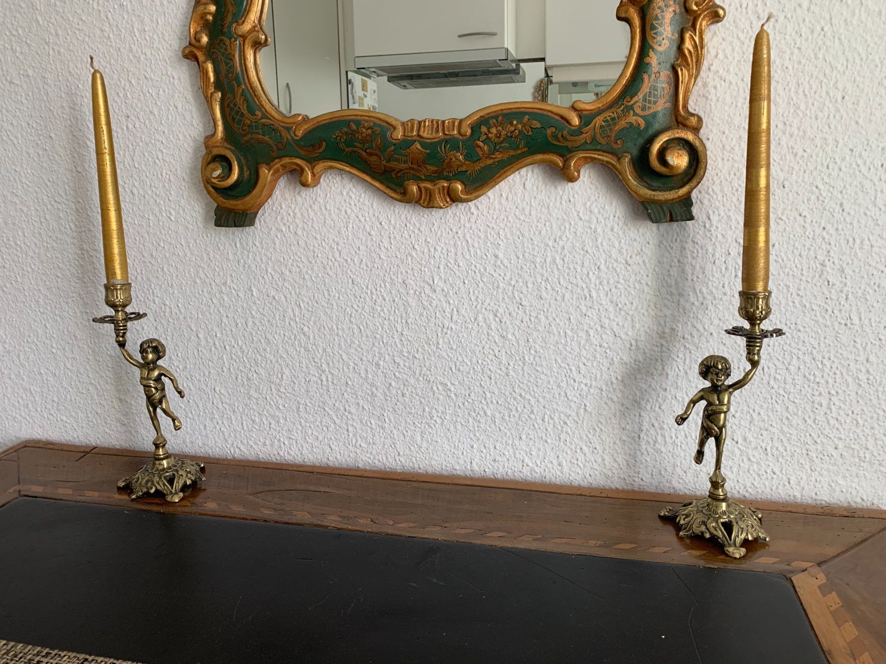 Kerzenständer: 2 Cherubin Messing Kerzenständer - Spieglbildlich - Putten – Gebraucht aus Zürich von ZHtobi