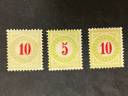 Nachportomarken, 18BN, 17CN, 18CK, KP 150.--