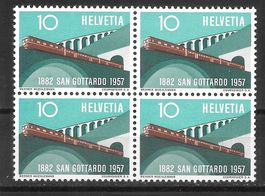 Werbemarken Viererblock 329b ** brauner Zugsboden 27.2.1957