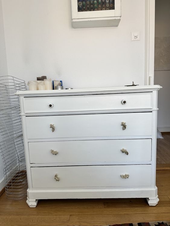 Shabby Chic Kommode weiss Landhaus Vintage 5 Schubladen (Gebraucht) in ...