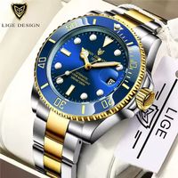 Stahl Automatik Armbanduhr Herrenuhr Uhr Kalender Datum