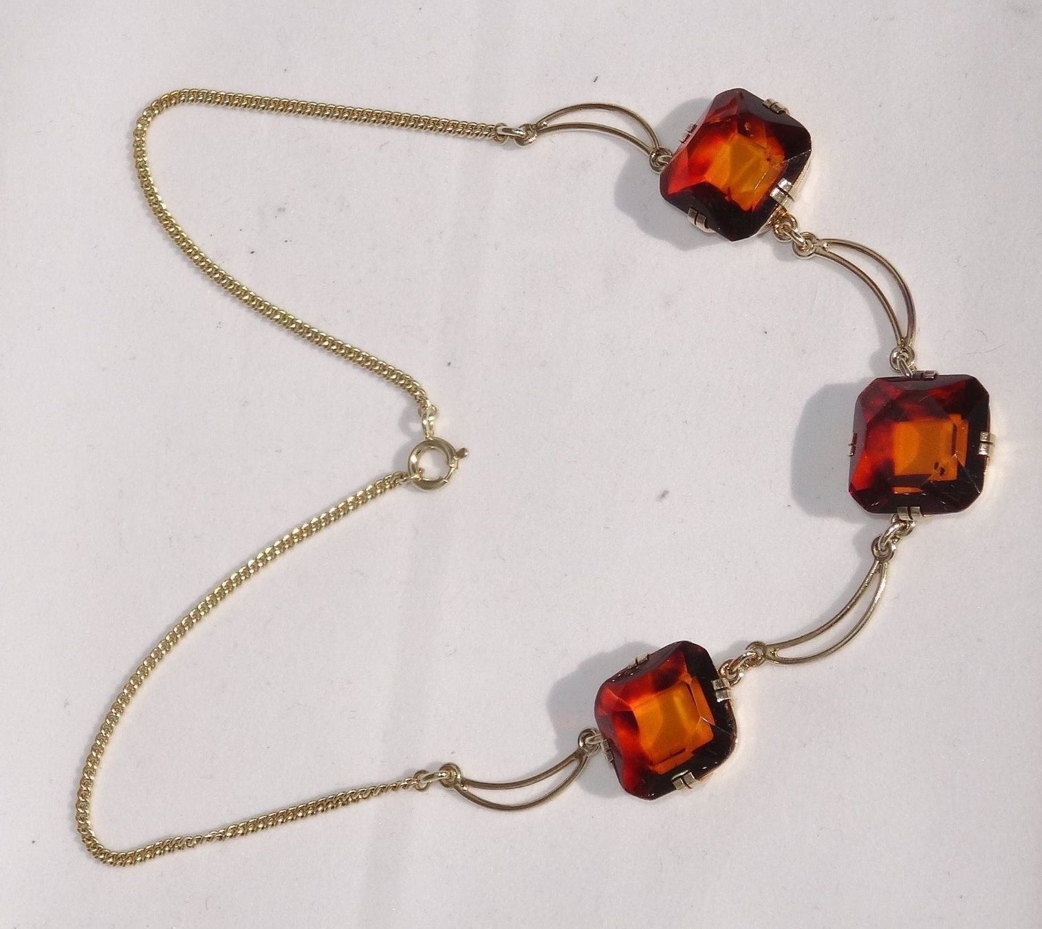 Catenine: Collier Silber 925 mit drei Bernsteinen – Usato da Matten b. Interlaken venduto da kero71 7